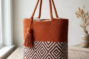 Boho Burnt Orange Tapestry Tote Free Crochet Pattern