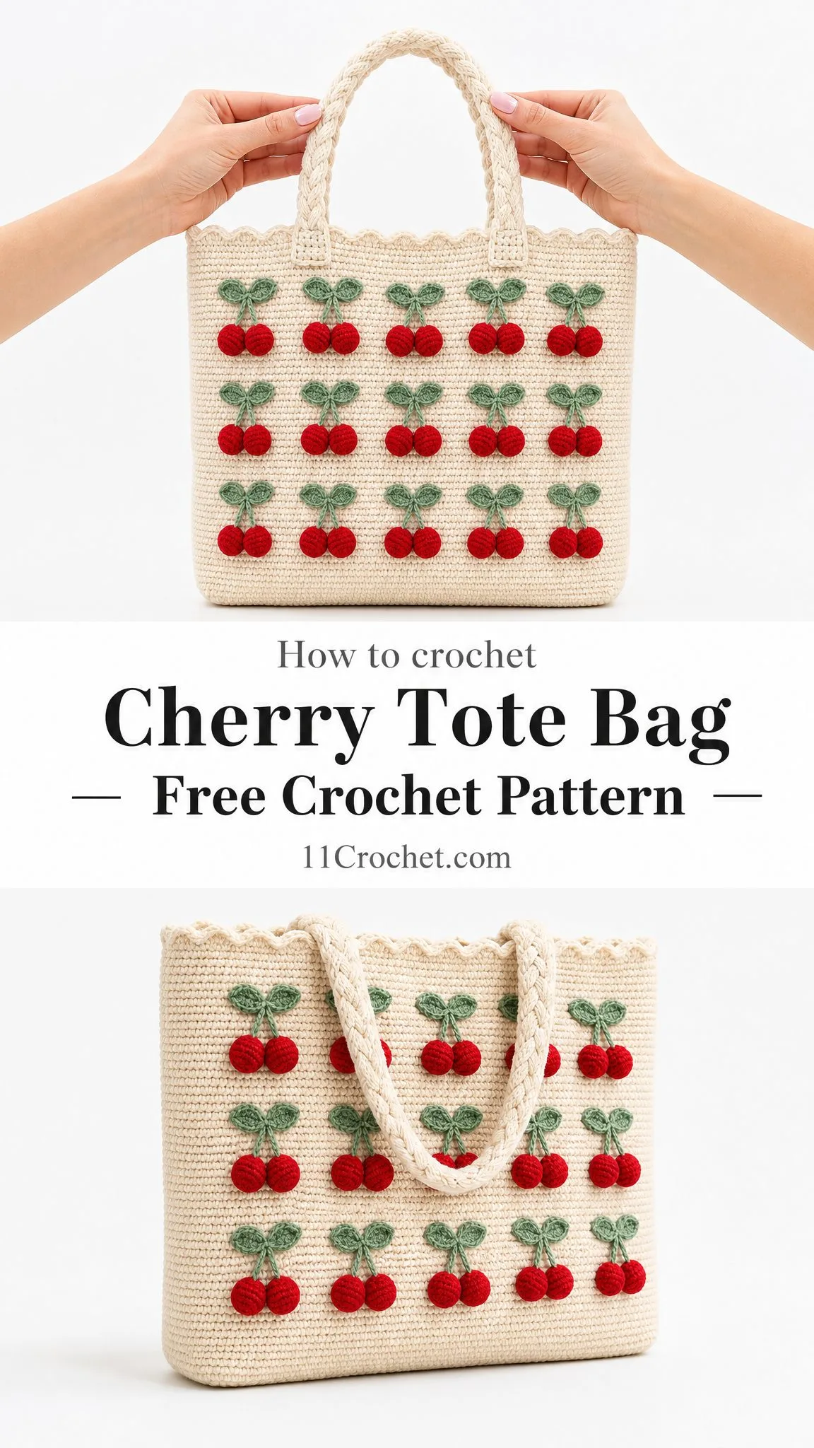 Cherry Tote Bag Free Crochet Pattern
