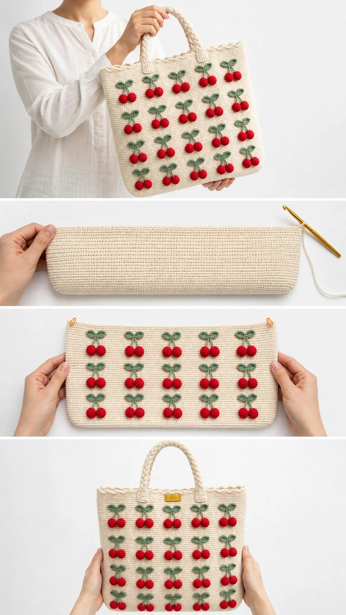 Cherry Tote Bag Free Crochet Pattern