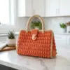Coral Sunset Bobble Bag Free Crochet Pattern