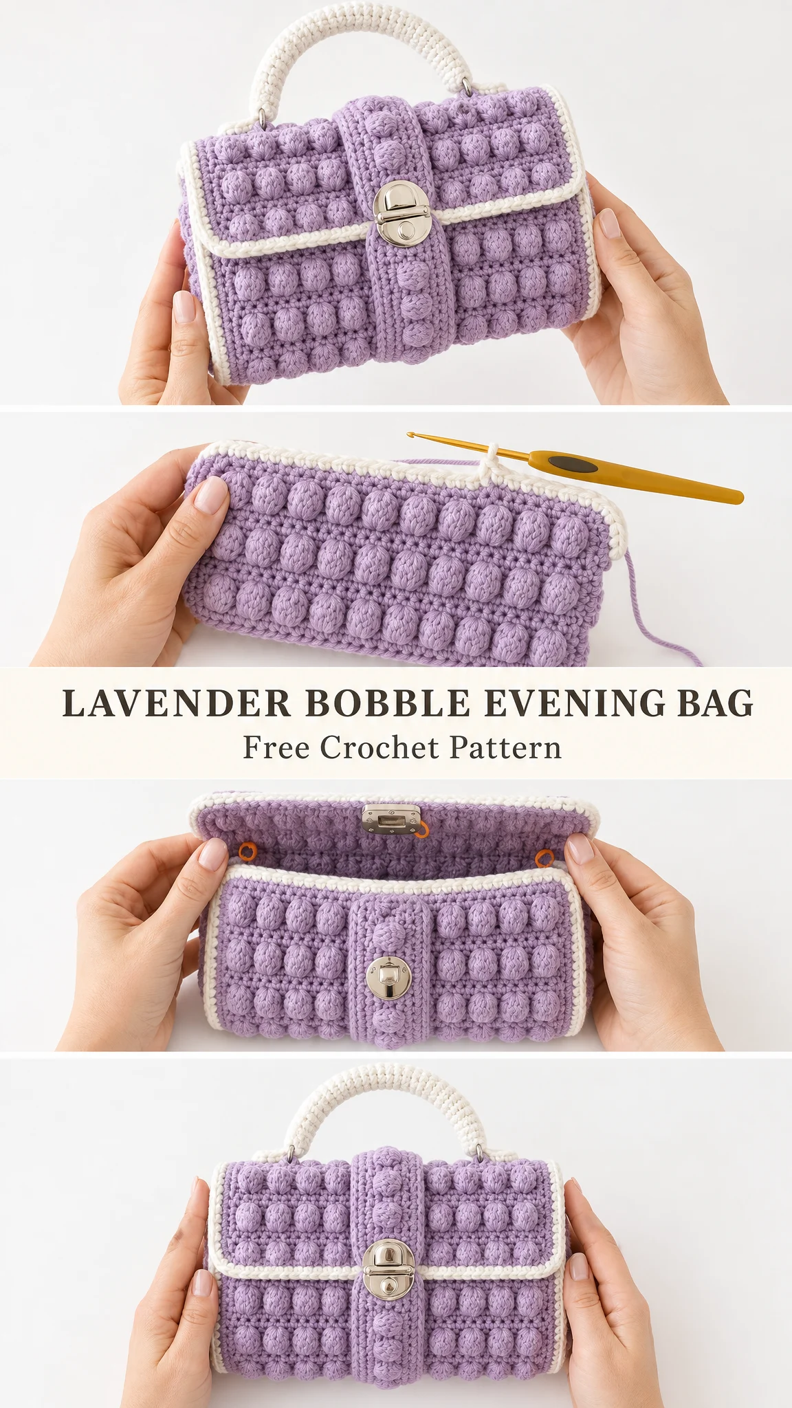 Coral Sunset Bobble Bag Free Crochet Pattern