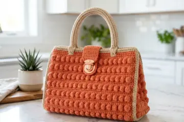 Coral Sunset Bobble Bag Free Crochet Pattern