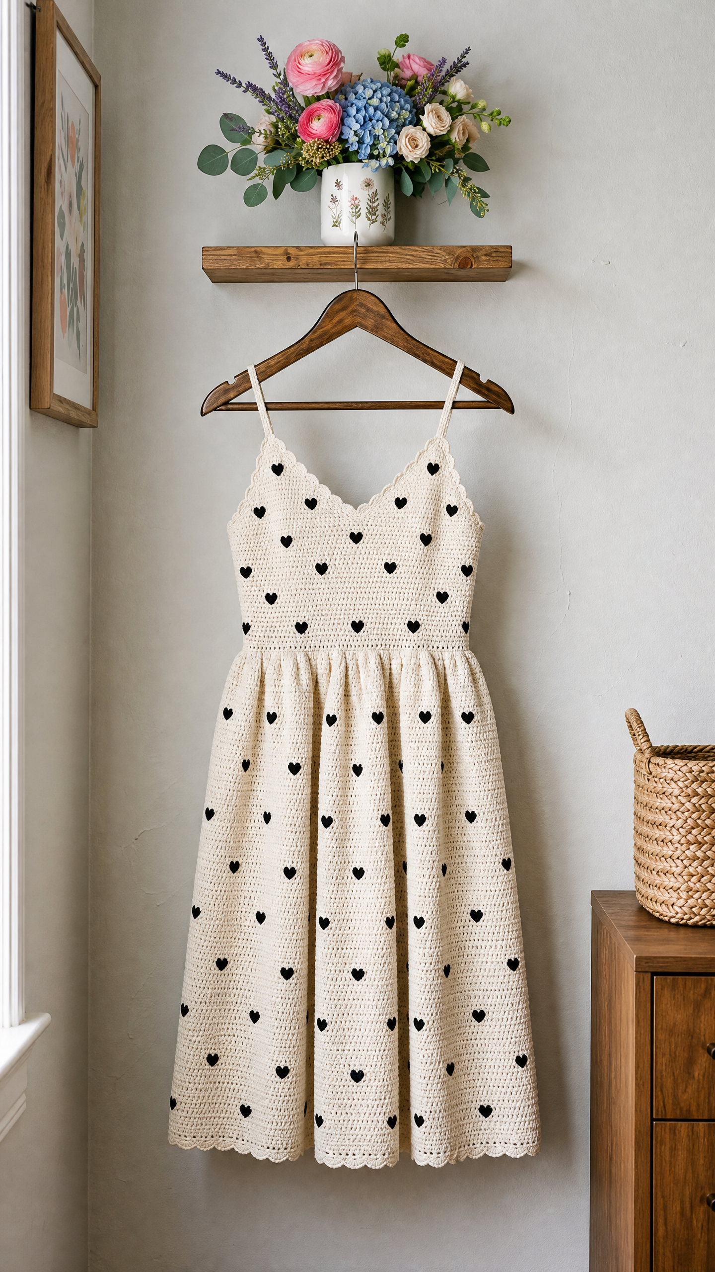 Cream Heart Crochet Sundress Free Crochet Pattern