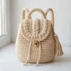 Cream T-Shirt Yarn Backpack Free Crochet Pattern
