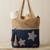 Denim Star Beach Tote Free Crochet Pattern