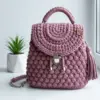 Dusty Mauve Chunky Crochet Backpack Free Pattern
