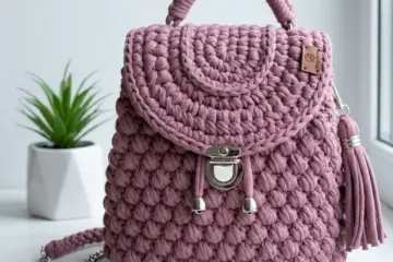 Dusty Mauve Chunky Crochet Backpack Free Pattern