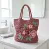 Dusty Rose Peony Bag Free Crochet Pattern