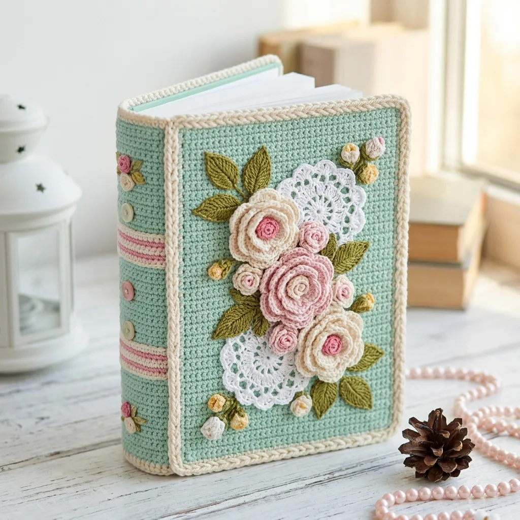 Floral Garden Book Cover Free Crochet Pattern