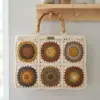 Granny Square Bamboo Handle Tote Free Crochet Pattern
