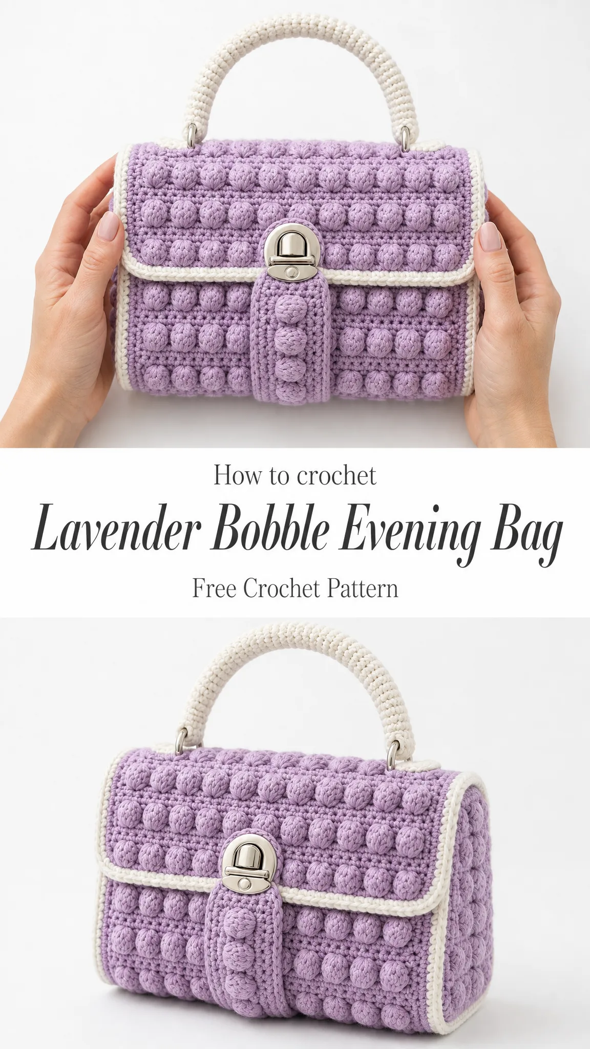 Lavender Bobble Evening Bag Free Crochet Pattern