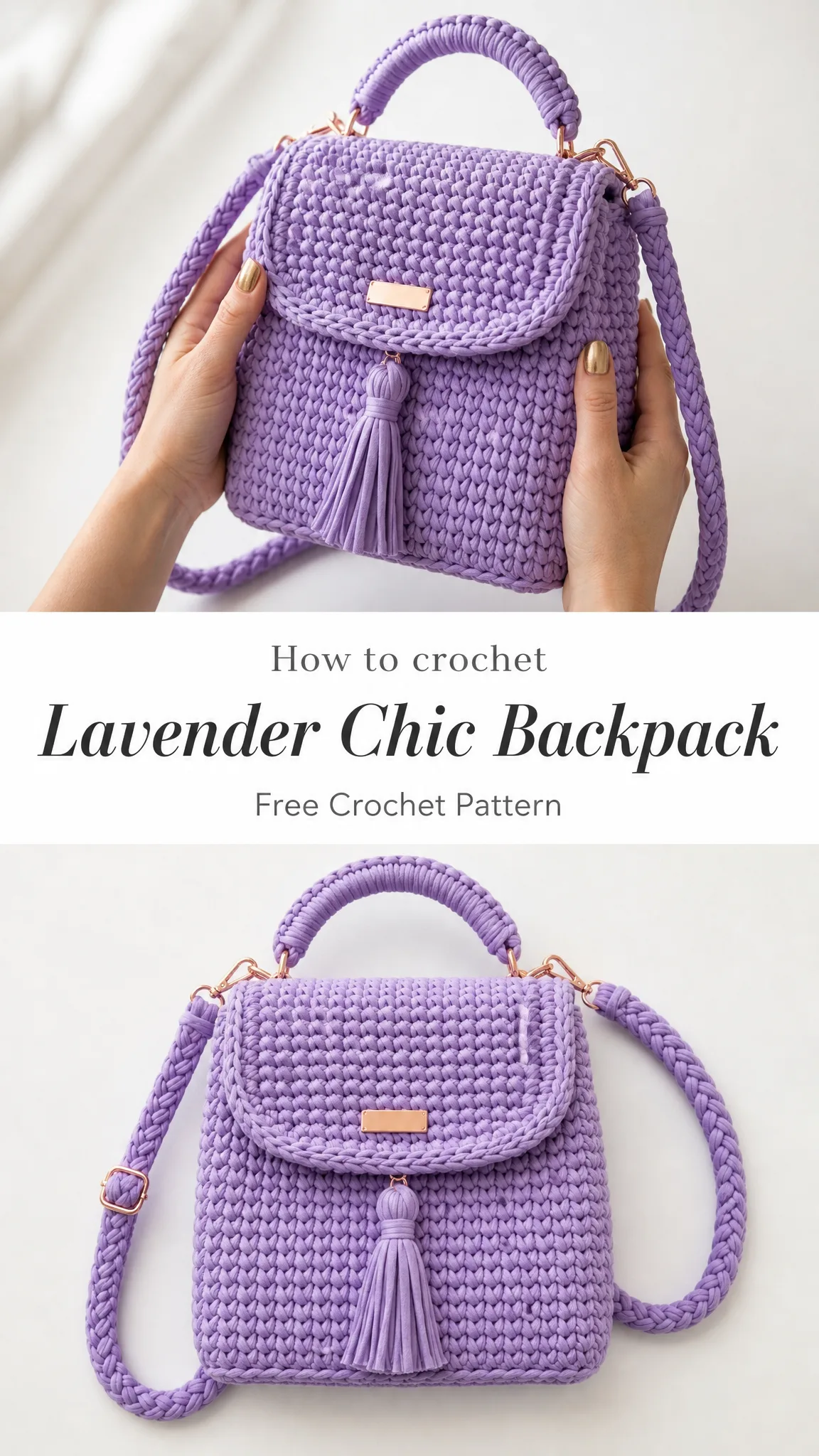 Lavender Chic Backpack Free Crochet Pattern