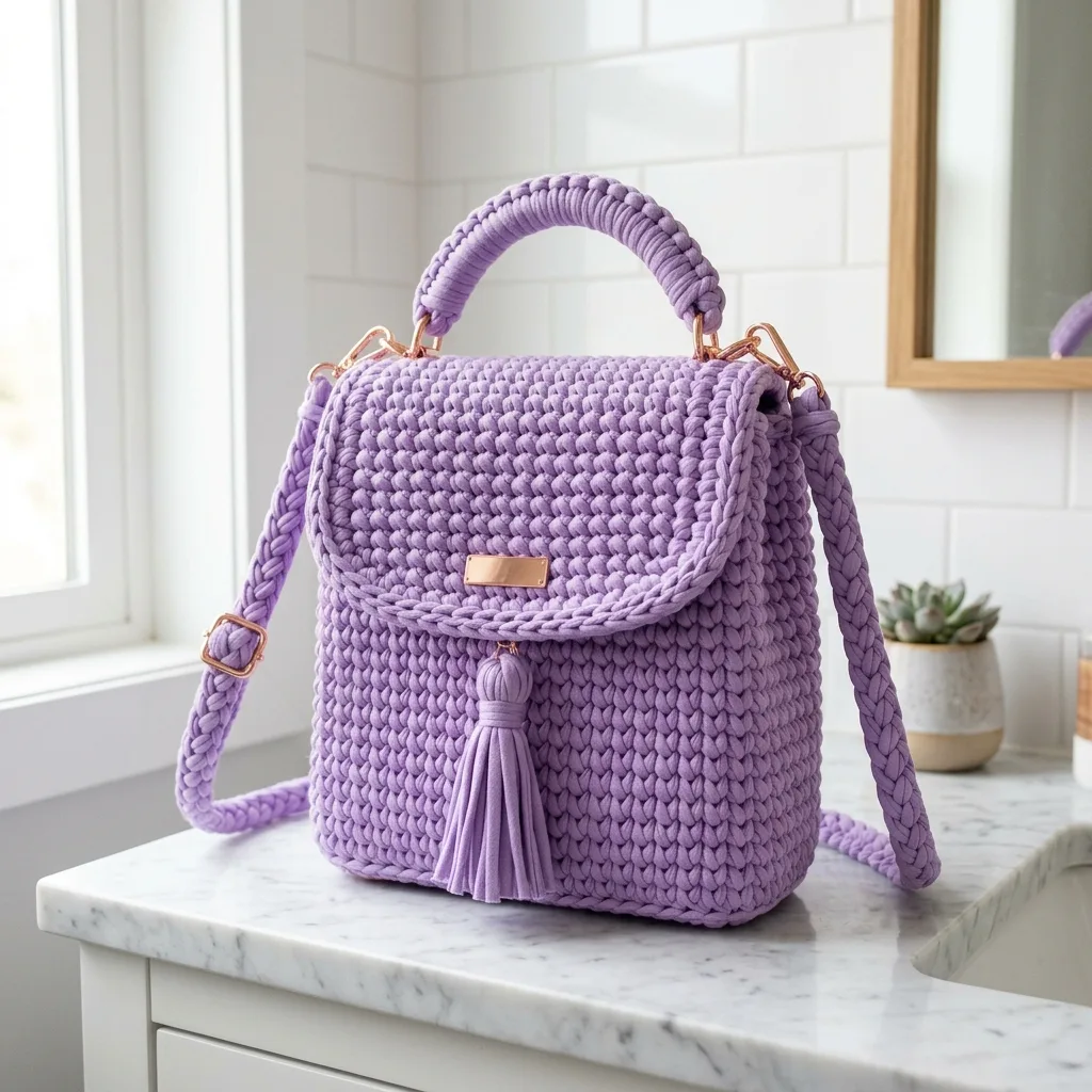 Lavender Chic Backpack Free Crochet Pattern