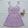 Lavender Floral Lace Sundress Free Crochet Pattern