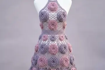 Lavender Rose Halter Dress Free Crochet Pattern