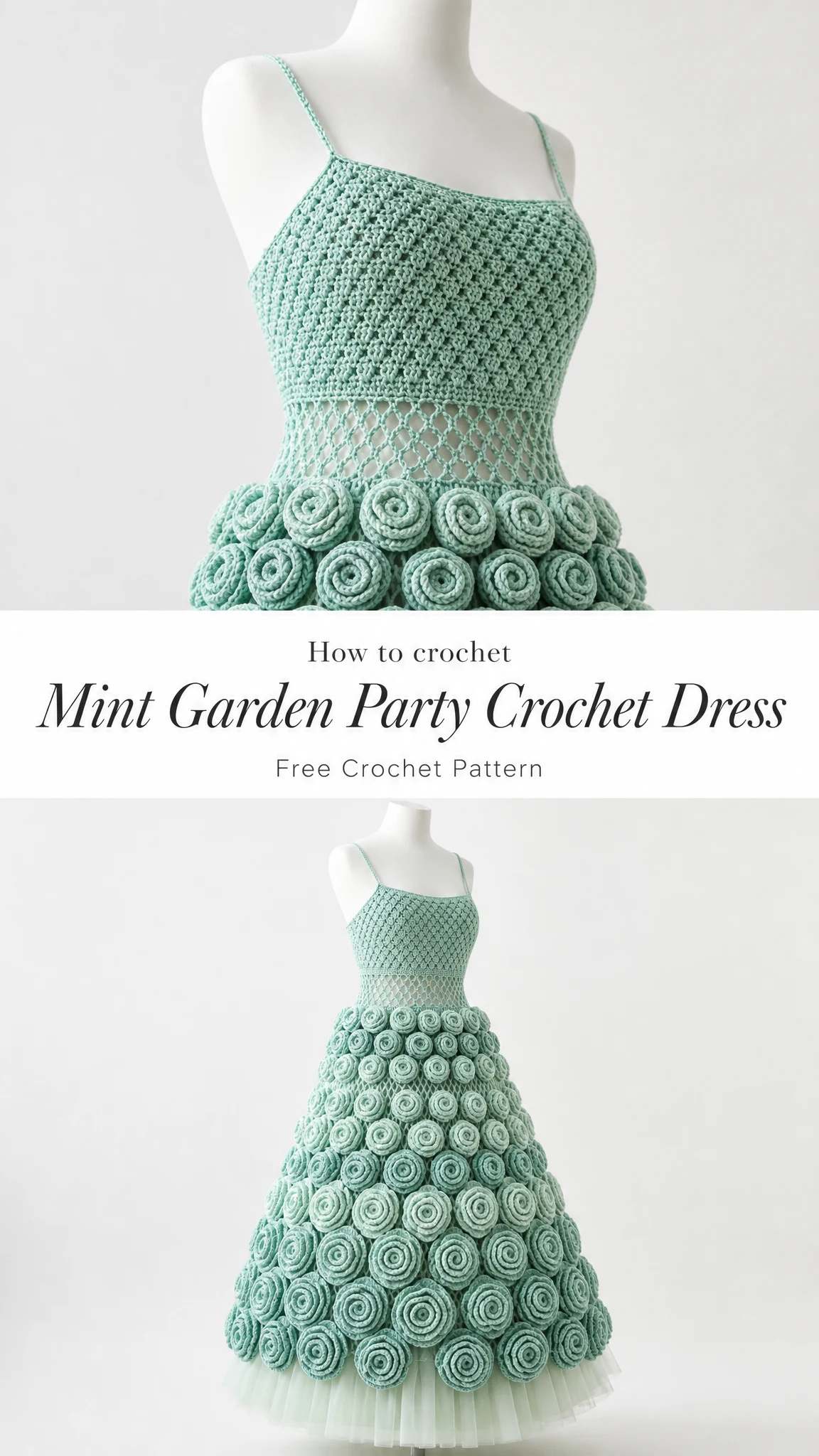 Mint Garden Party Crochet Dress Free Crochet Pattern