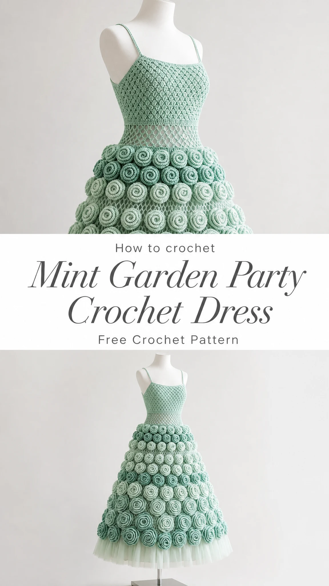 Mint Garden Party Crochet Dress Free Crochet Pattern