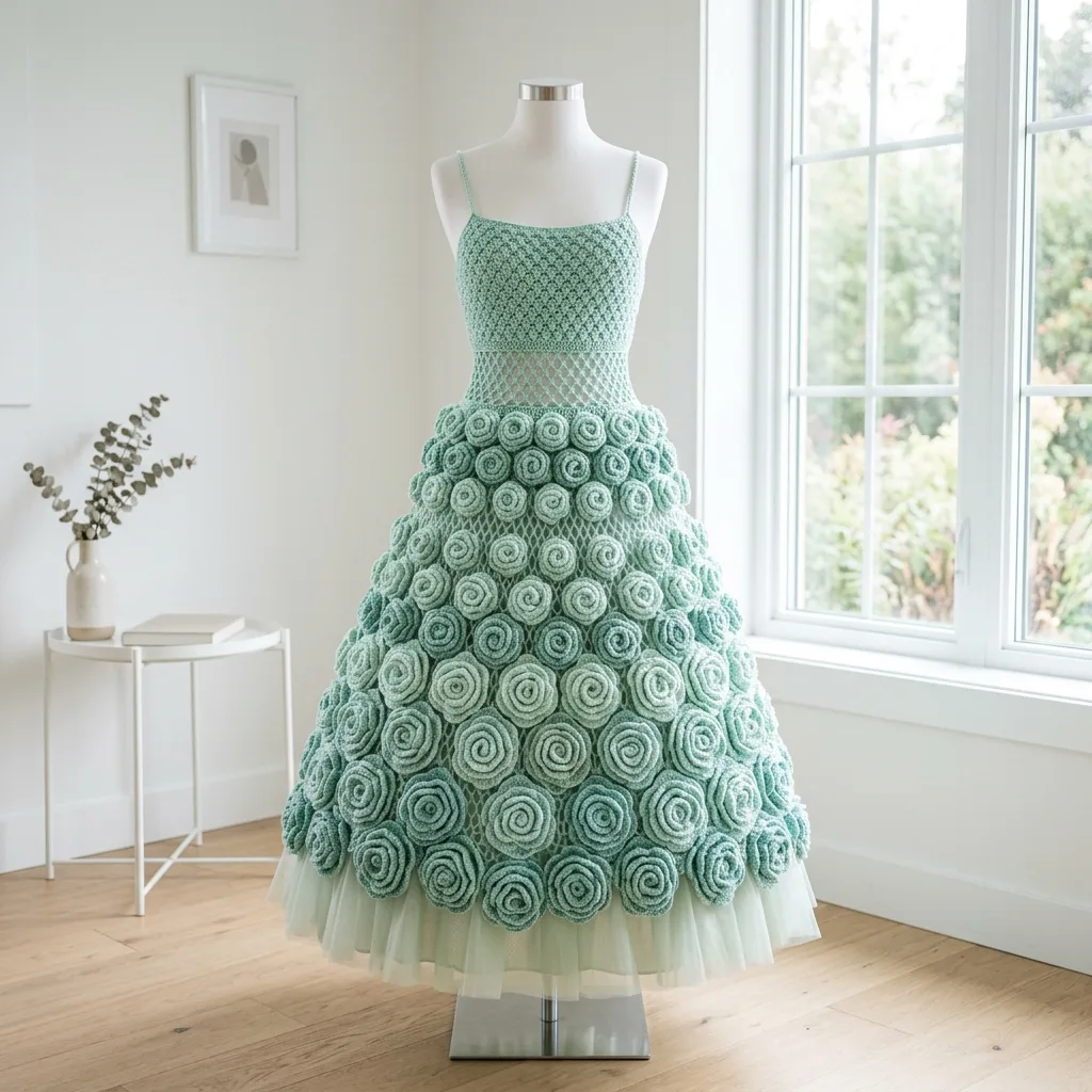 Mint Garden Party Crochet Dress Free Crochet Pattern