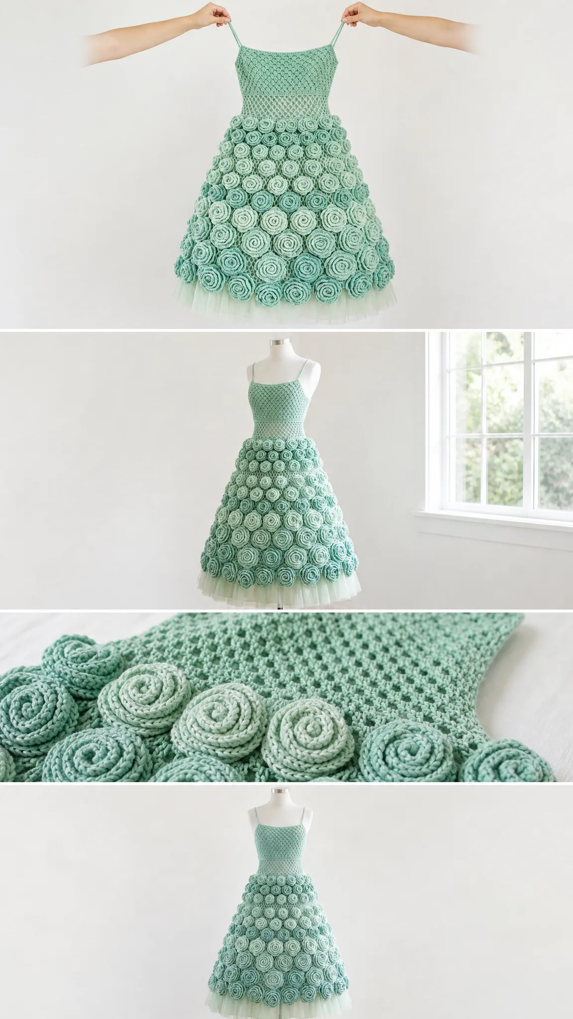 Mint Garden Party Crochet Dress Free Crochet Pattern