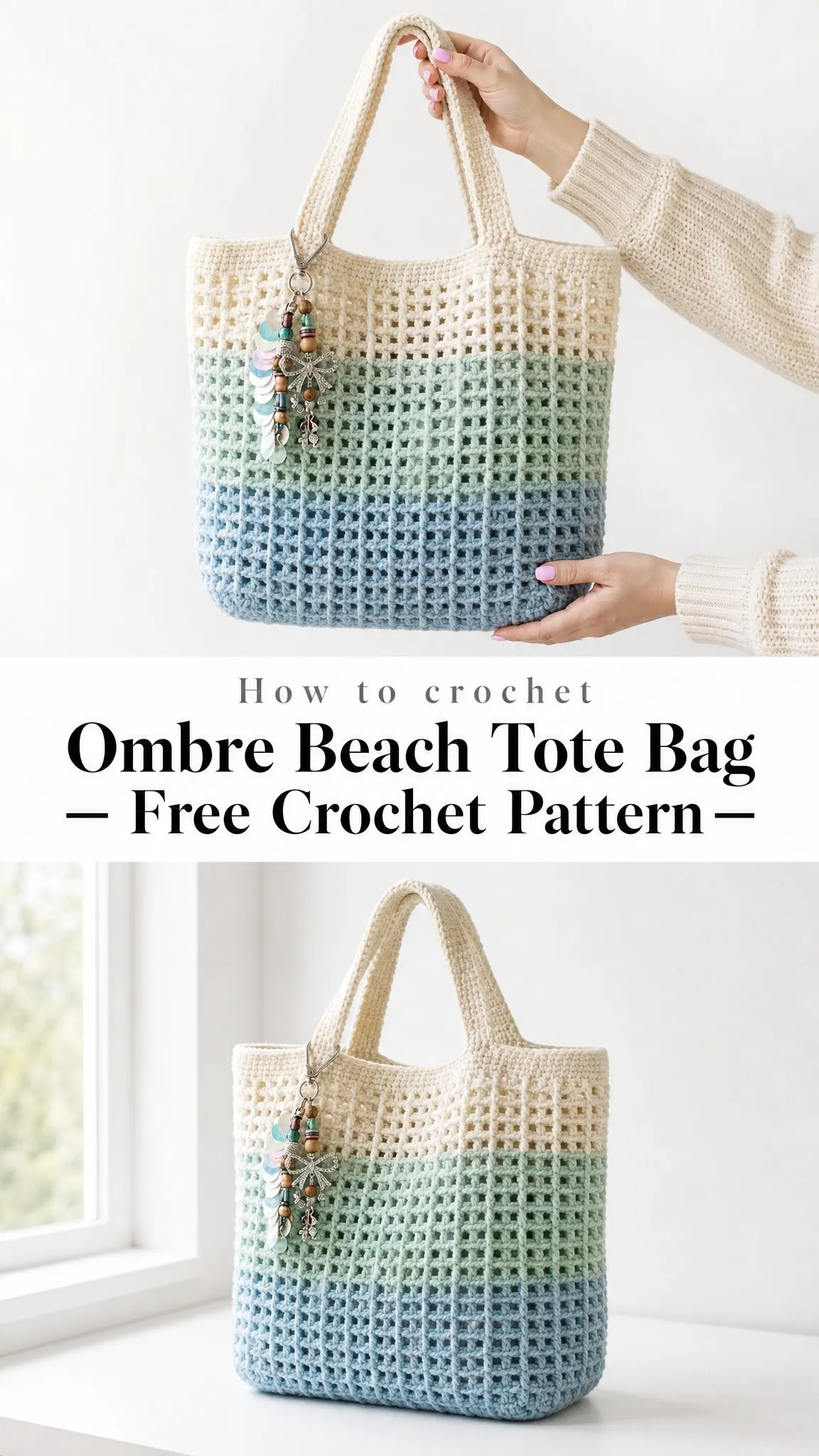 Ombre Beach Tote Bag Free Crochet Pattern