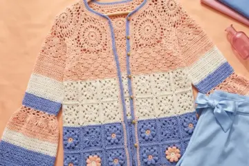 Peach Lace Ombre Cardigan Free Crochet Pattern