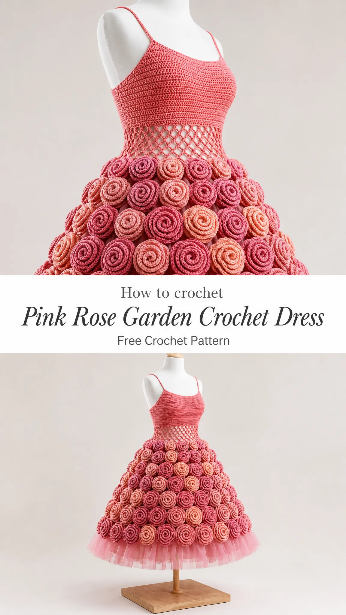 Pink Rose Garden Crochet Dress Free Crochet Pattern