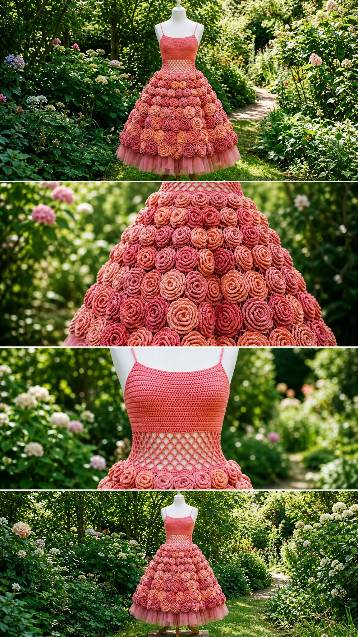 Pink Rose Garden Crochet Dress Free Crochet Pattern
