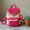 Pink Striped Crochet Backpack Free Crochet Pattern
