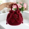 Red Rose Bow Handbag Free Crochet Pattern