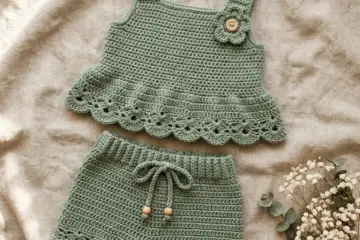 Sage Green Boho Baby Set Free Crochet Pattern