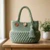 Sage Green Tassel Handbag Free Crochet Pattern