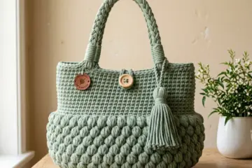 Sage Green Tassel Handbag Free Crochet Pattern