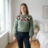 Sage Wildflower Textured Pullover Free Crochet Pattern