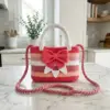 Strawberry Pink Bow Purse Free Crochet Pattern