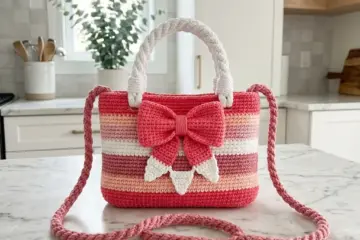 Strawberry Pink Bow Purse Free Crochet Pattern