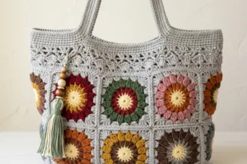 Sunburst Granny Square Tote Free Crochet Pattern