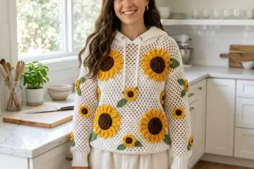 Sunflower Garden Crochet Hoodie Free Crochet Pattern