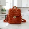 Terracotta Textured Backpack Free Crochet Pattern