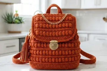 Terracotta Textured Backpack Free Crochet Pattern