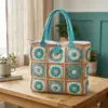 Turquoise Granny Square Tote Bag Free Crochet Pattern