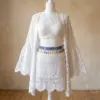 White Boho Crochet Three-Piece Set Free Crochet Pattern