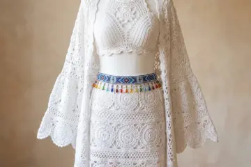 White Boho Crochet Three-Piece Set Free Crochet Pattern