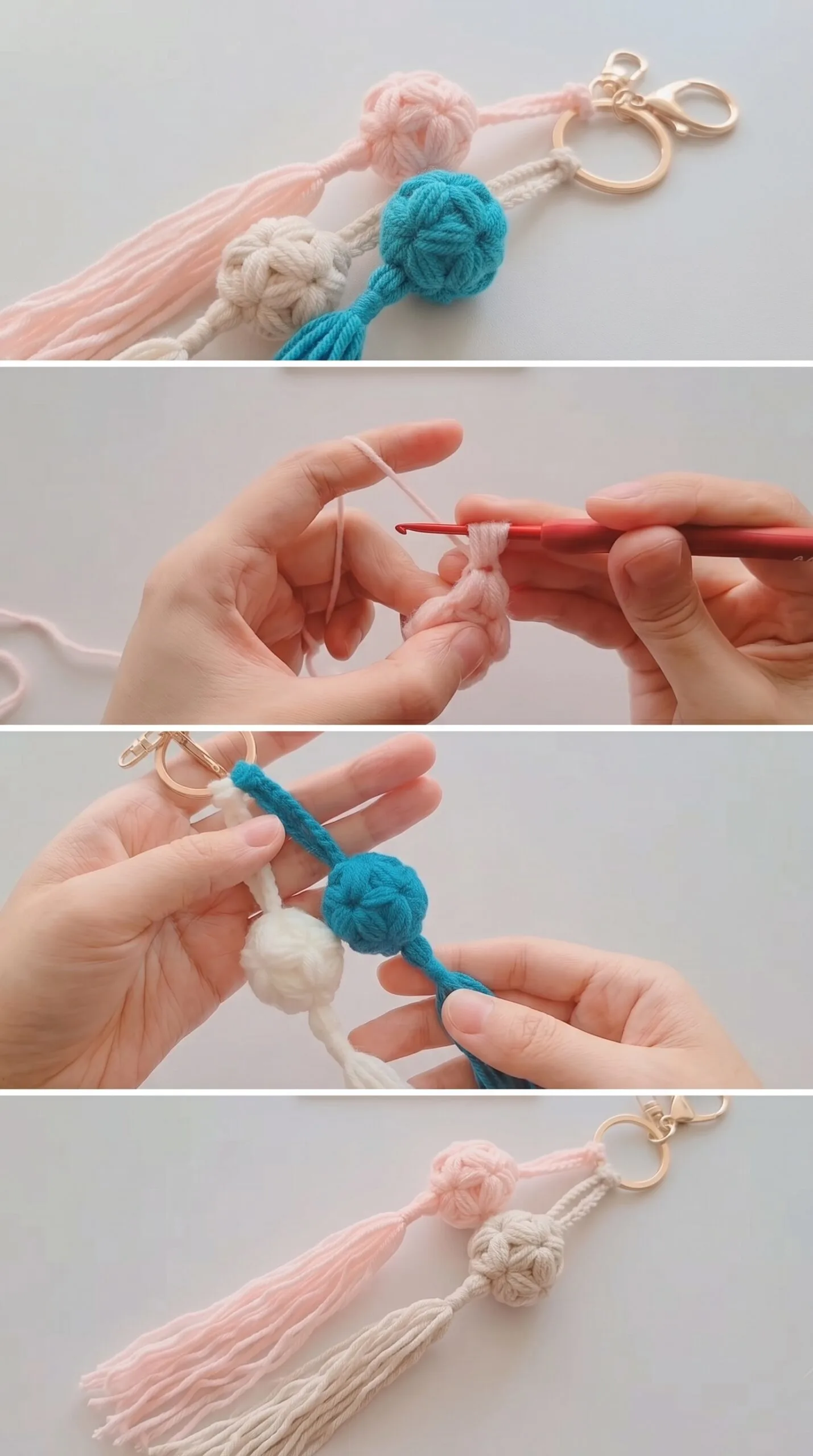 Crochet Tassel Keychain: A Charming Decorative Accent pattern