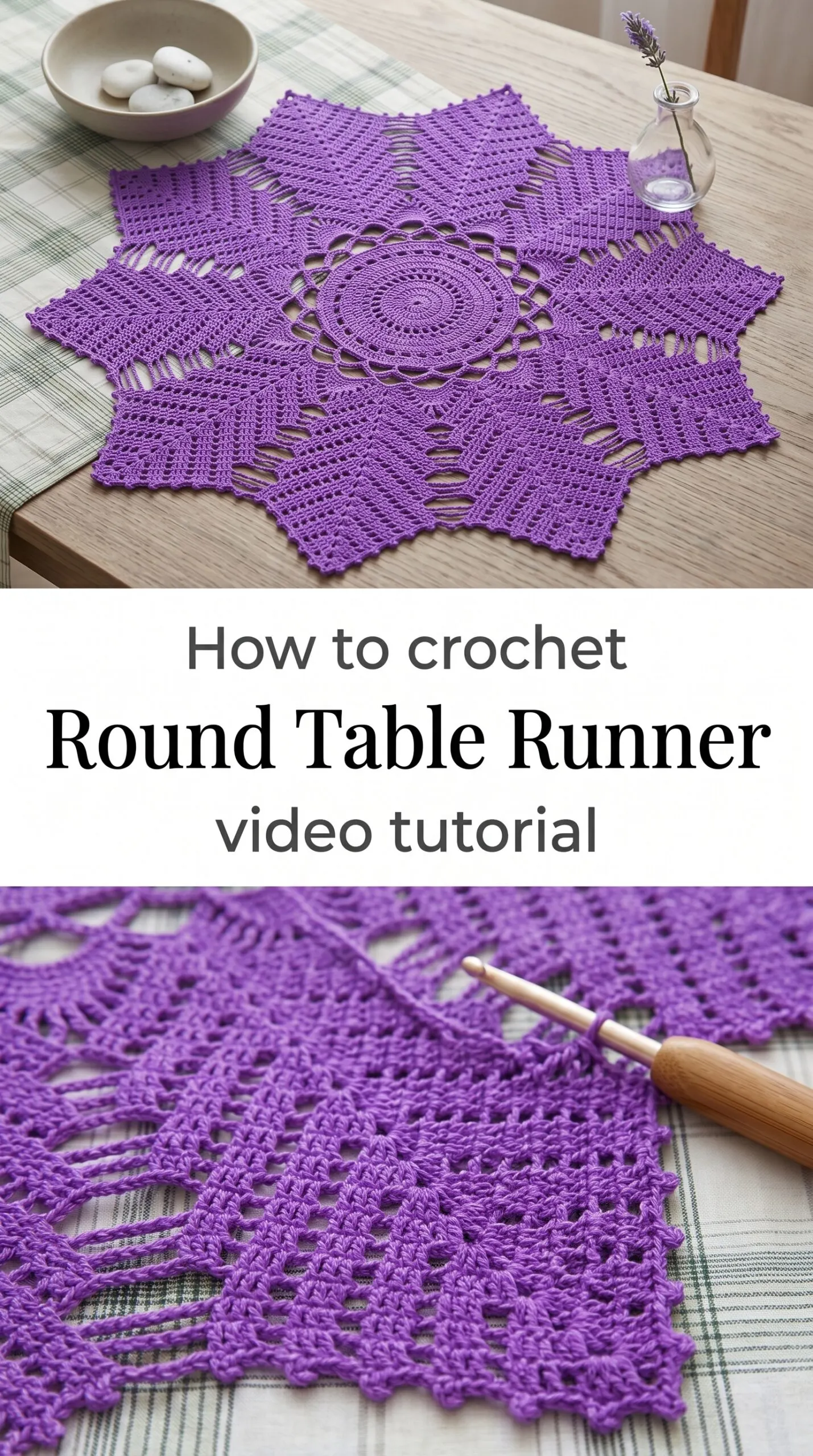 How to Crochet a Beautuful Table Runner For Round Table