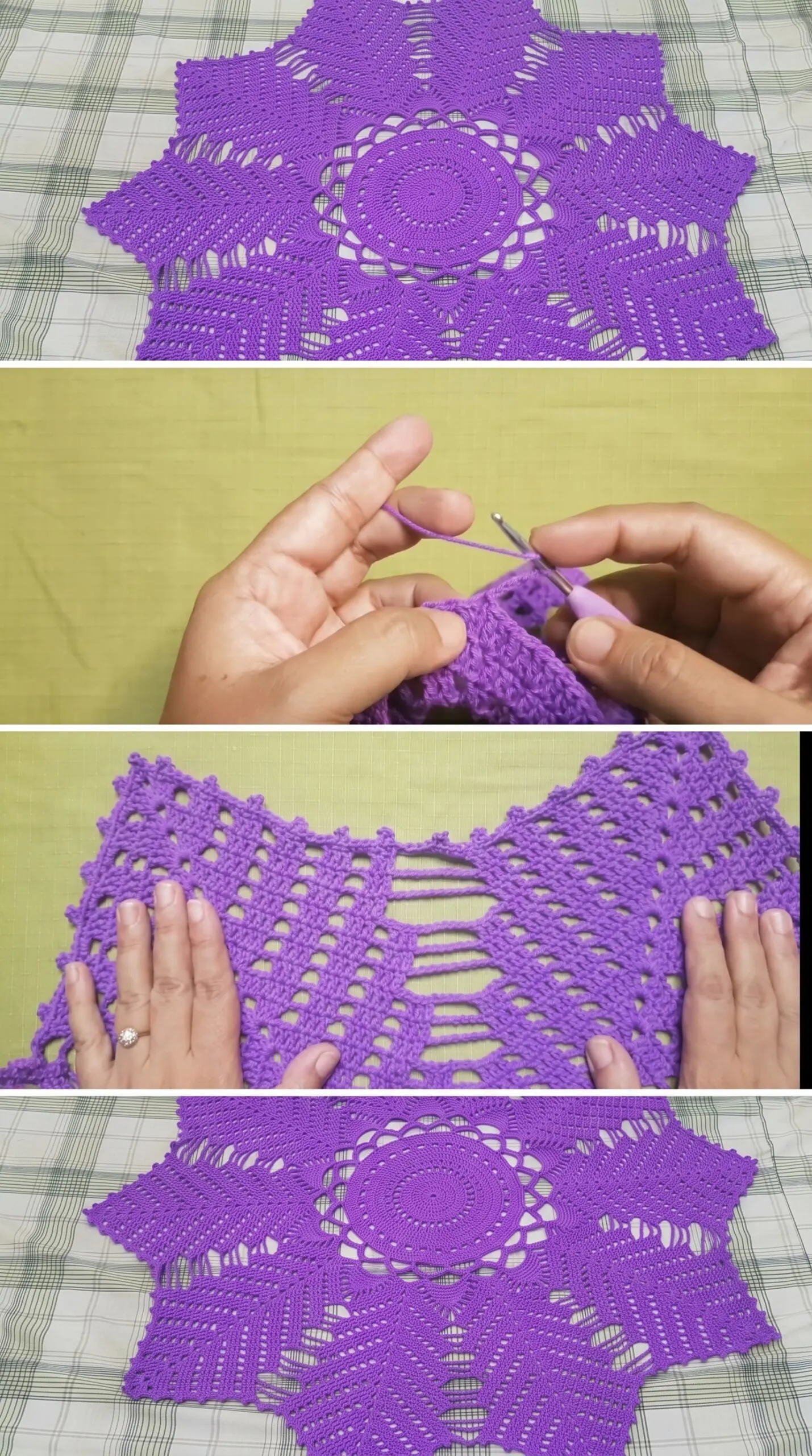 How to Crochet a Beautuful Table Runner For Round Table pattern