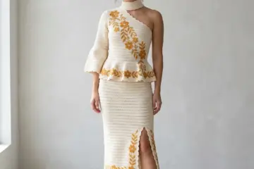 Asymmetrical Floral Embroidered Dress Free Crochet Pattern