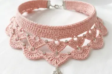 Blush Pink Lace Choker Necklace Free Crochet Pattern