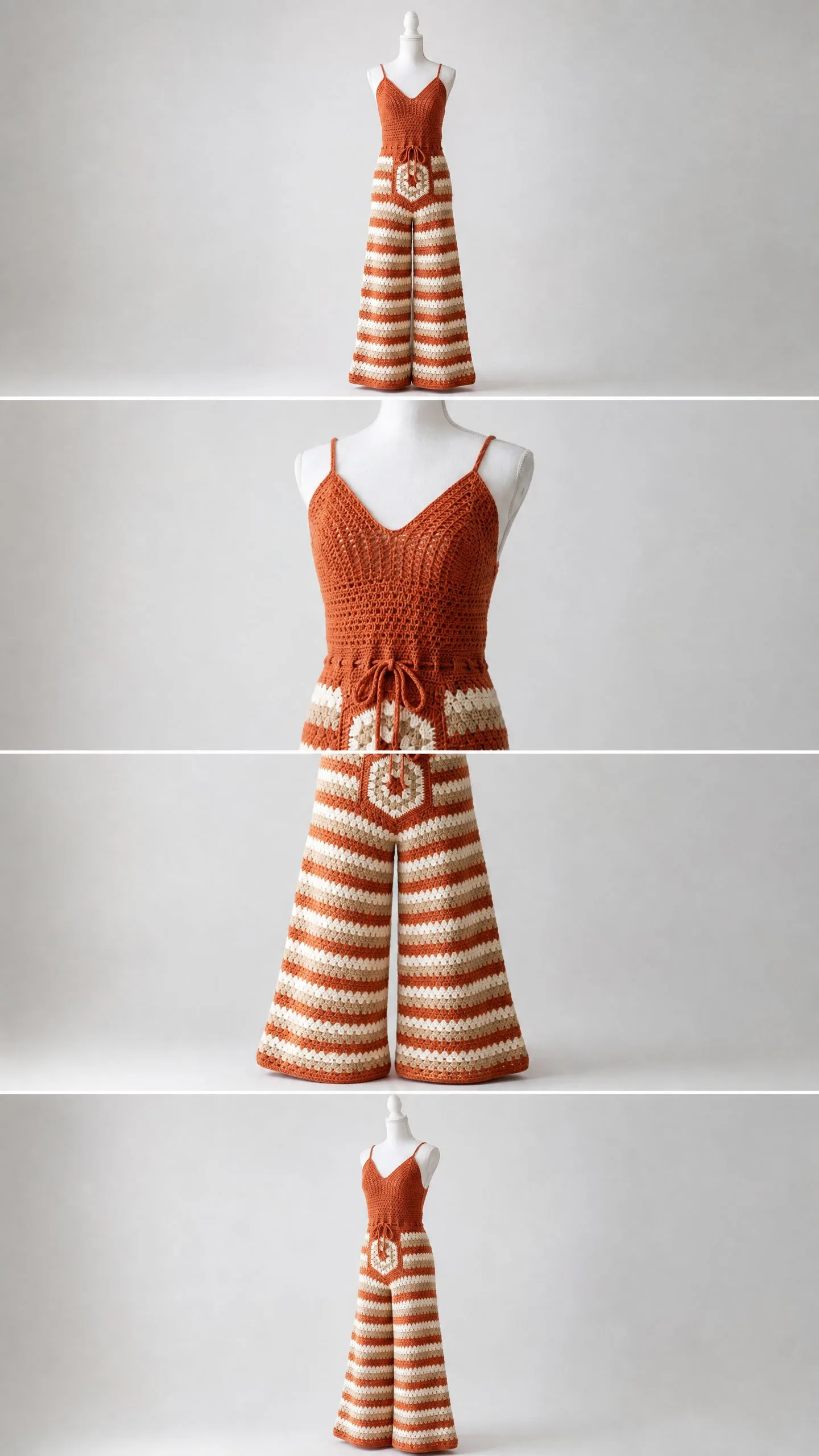 Boho Striped Crochet Jumpsuit Free Crochet Pattern