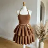 Brown Halter Peplum Dress Free Crochet Pattern