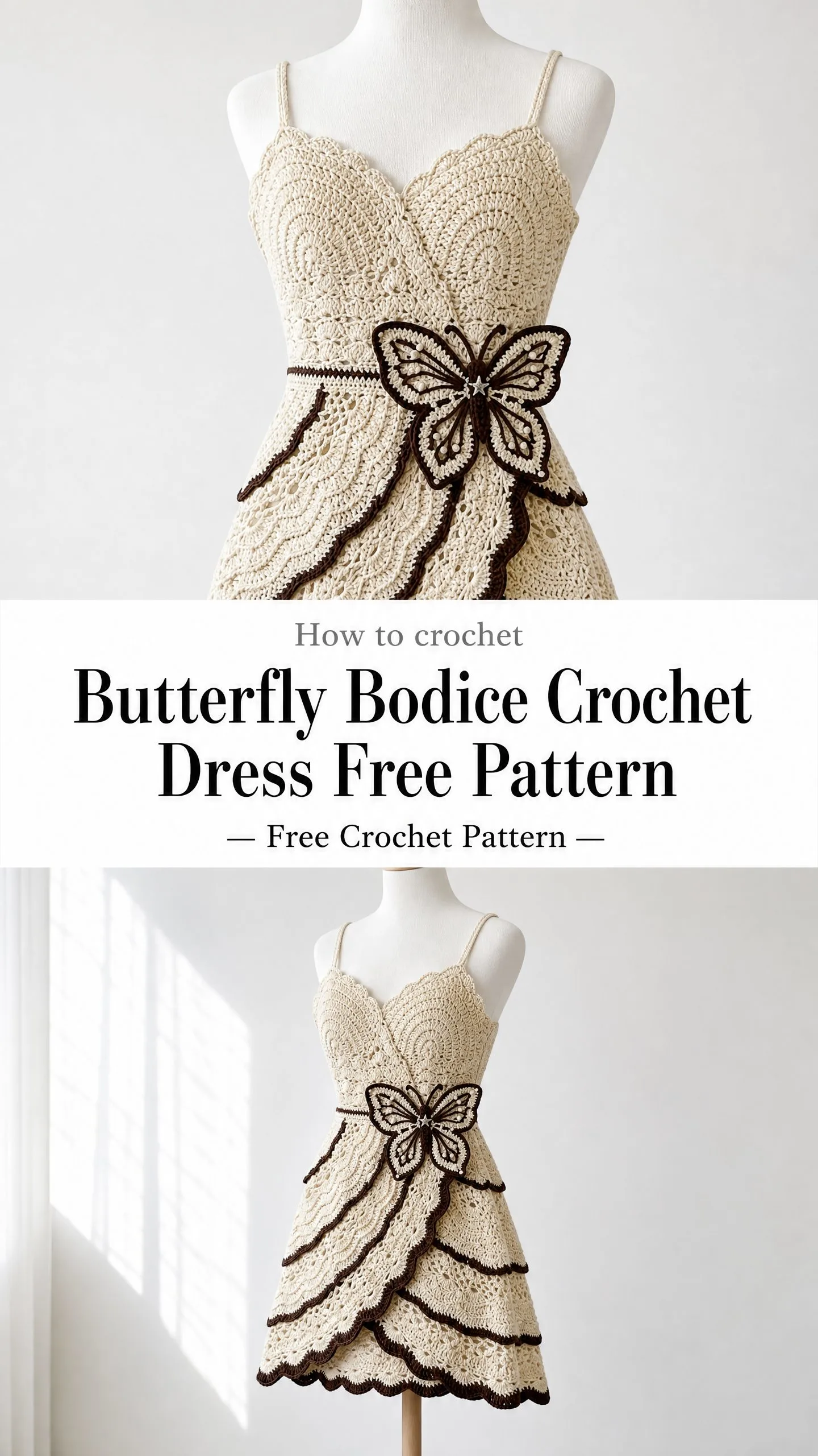 Butterfly Bodice Crochet Dress Free Pattern